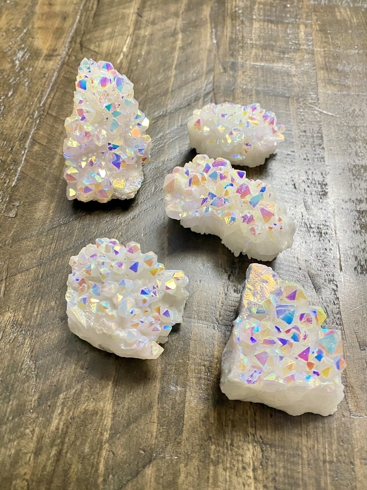 Raw Angel Aura Quartz Crystal Cluster, Natural Angel Aura Quartz from Brazil