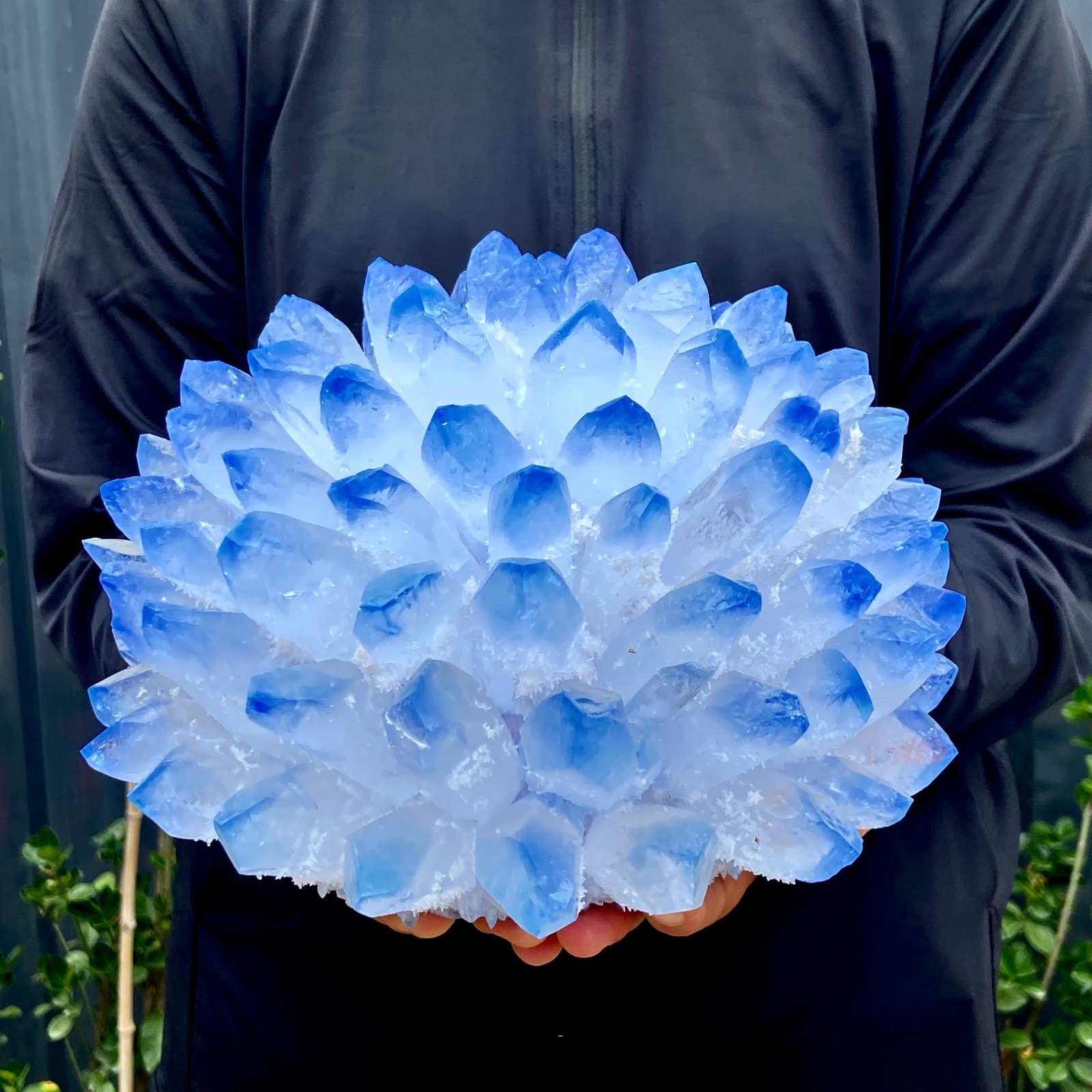 15.32LB New find sky blue phantom quartz crystal cluster mineral sample