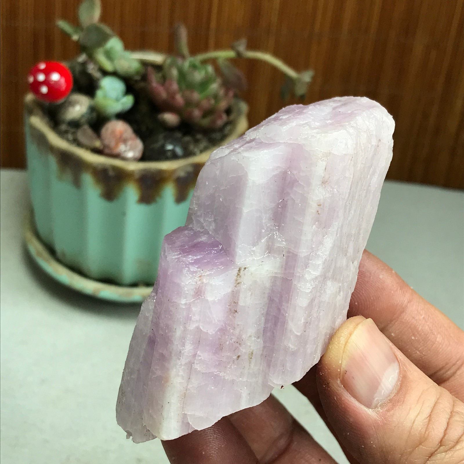 75-47-37mm NATURAL ROUGH KUNZITE PINK SPODUMENE CRYSTALS 207g A4612