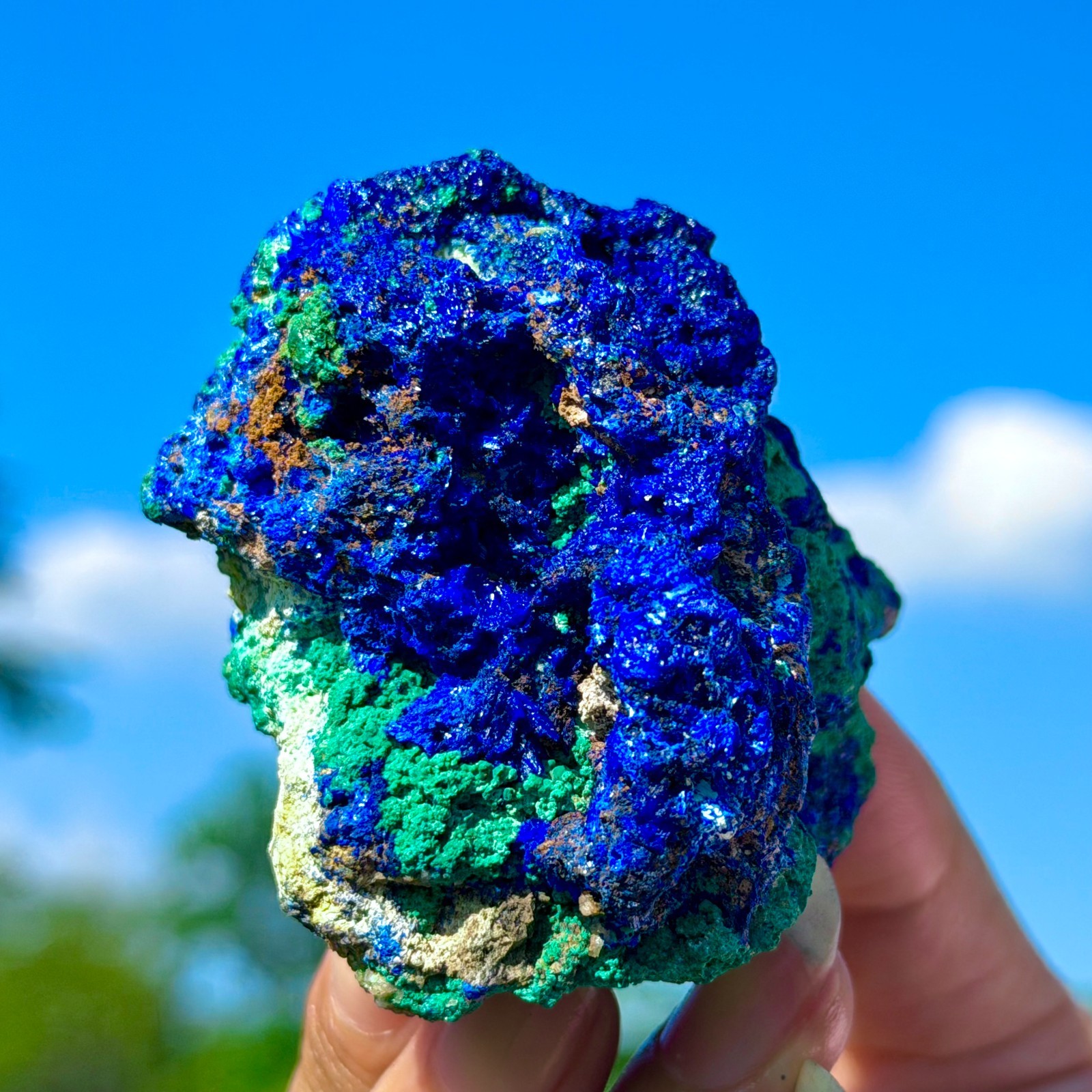 183G BEST NATURAL Azurite/Malachite Crystal Quartz Minerals Specimens