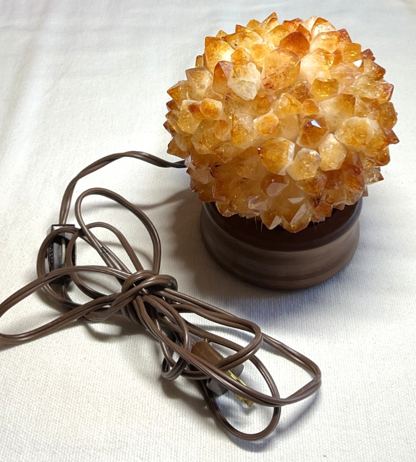 Natural Yellow Fluorite quartz crystal night light Crystal lamp healing 6”