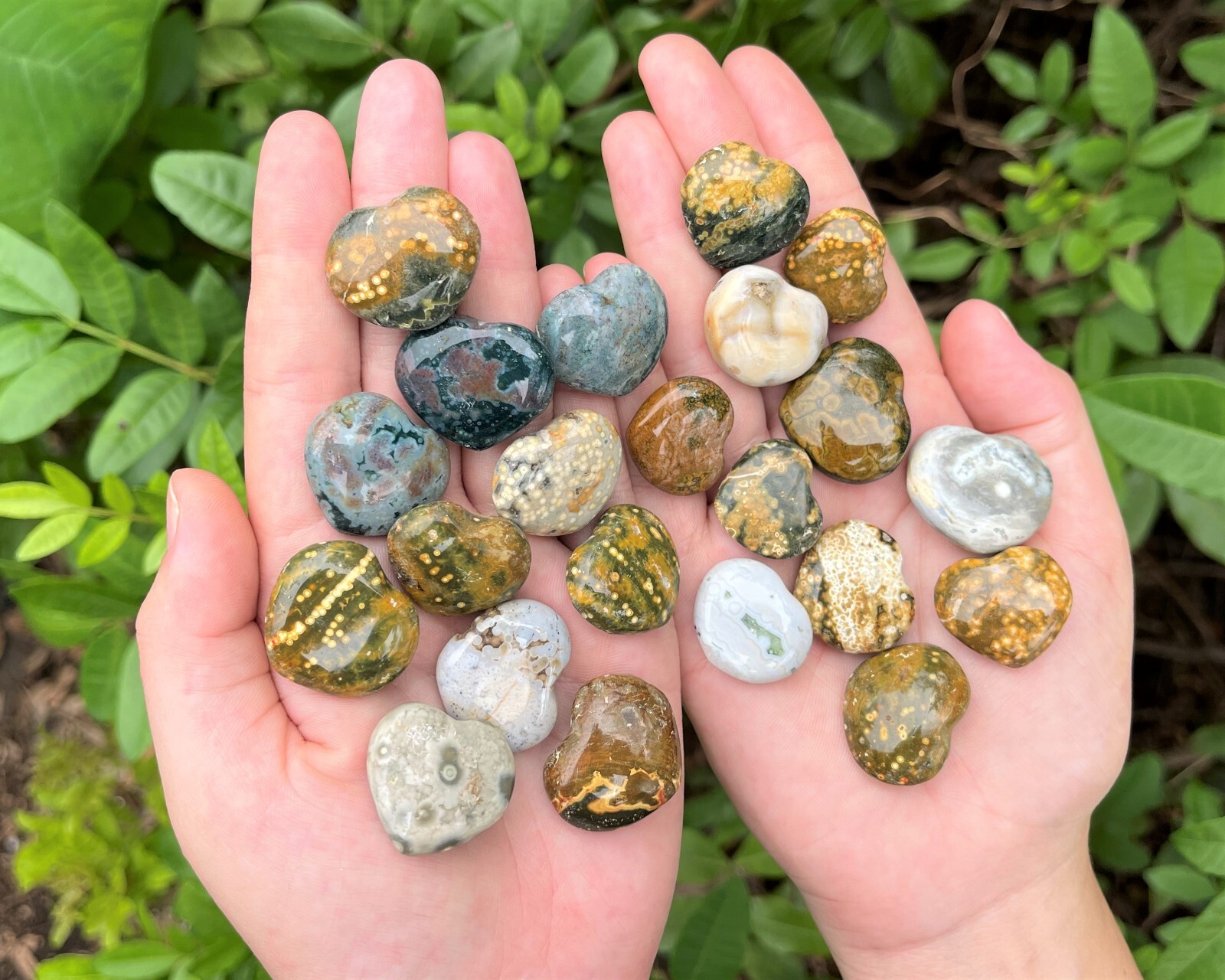 Ocean Jasper Heart: 1″ (Ocean Jasper Crystal Hearts, Natural Sea Jasper Hearts)