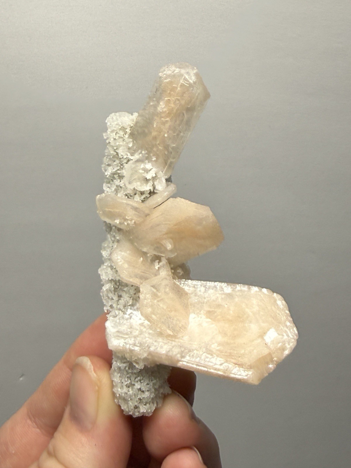 Gemmy Stilbite Crystals on Volcanic Stalactite | Deccan Traps, Maharashtra India