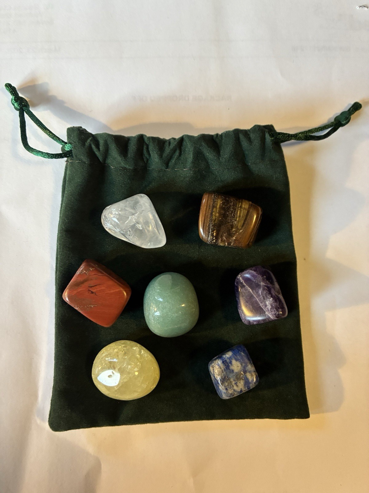 7PCS Chakra Stones Crystal Healing Energy Natural Tumbled Gemstone Set W/ Bag