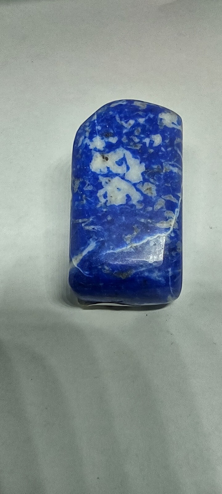 Lapis Lazuli Palm Stone Carved And Polished Rough On Back Side Afghanistan