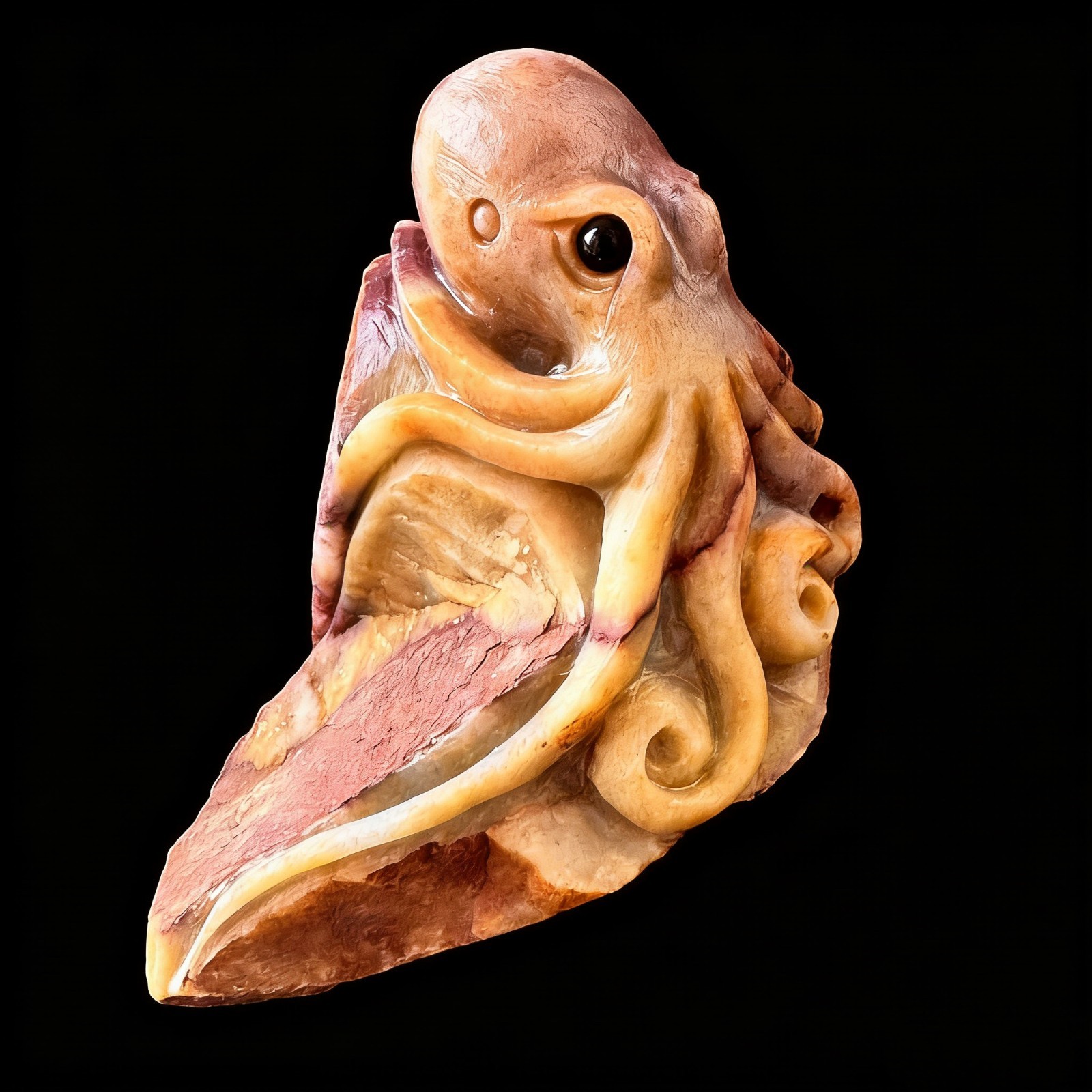 Hand-Carved Amazonite Octopus Sculpture, Natural Crystal Decor for Collectors
