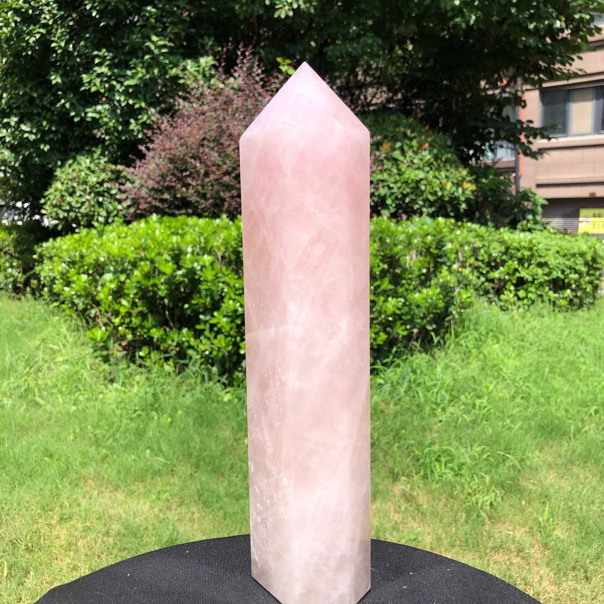 4.79LB Natural rose quartz obelisk pink crystal tower point healing decor