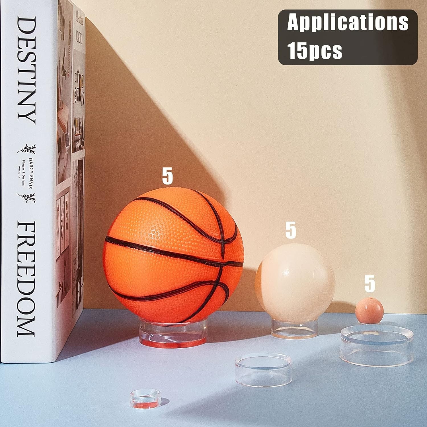 15 Pieces Crystal Sphere Stand Acrylic Sphere Holder Small Medium Large Round…