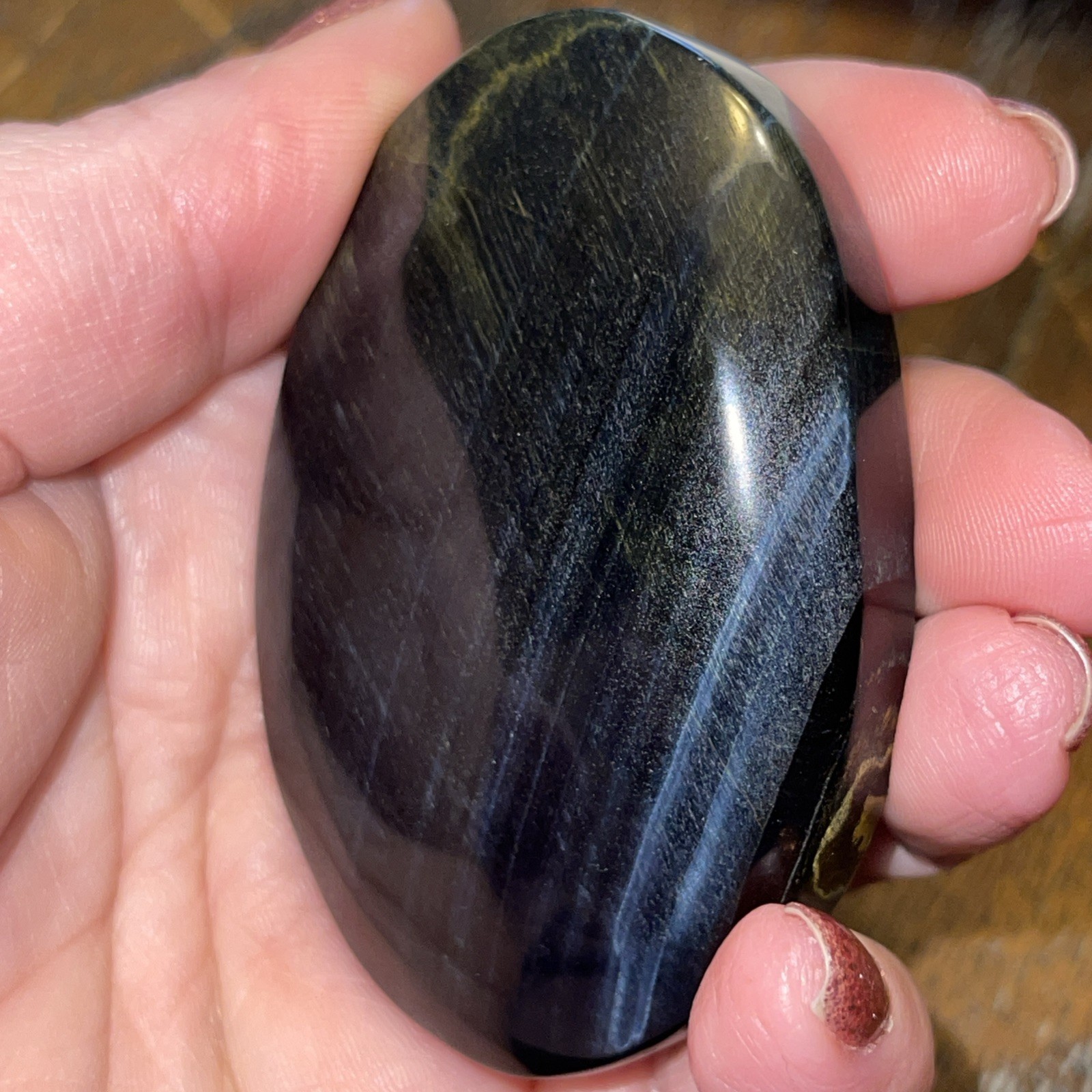 Blue Tiger’s Eye Palm Stone High quality dark blue 2.59in x 1.71in x .86in 108g