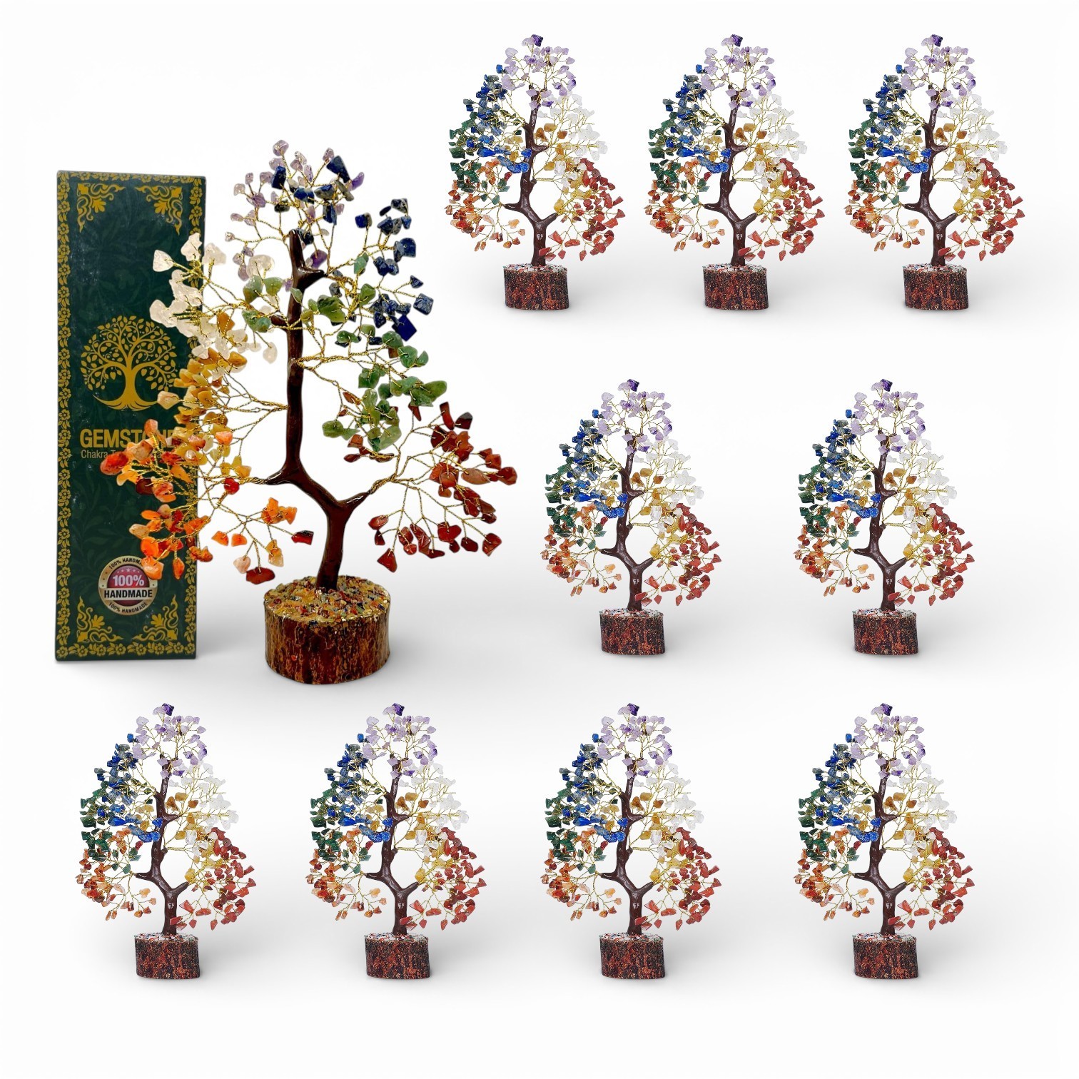 7 Chakra Crystals Tree of Life Energy Healing Stones, Birthday Gifts – 10 PCS