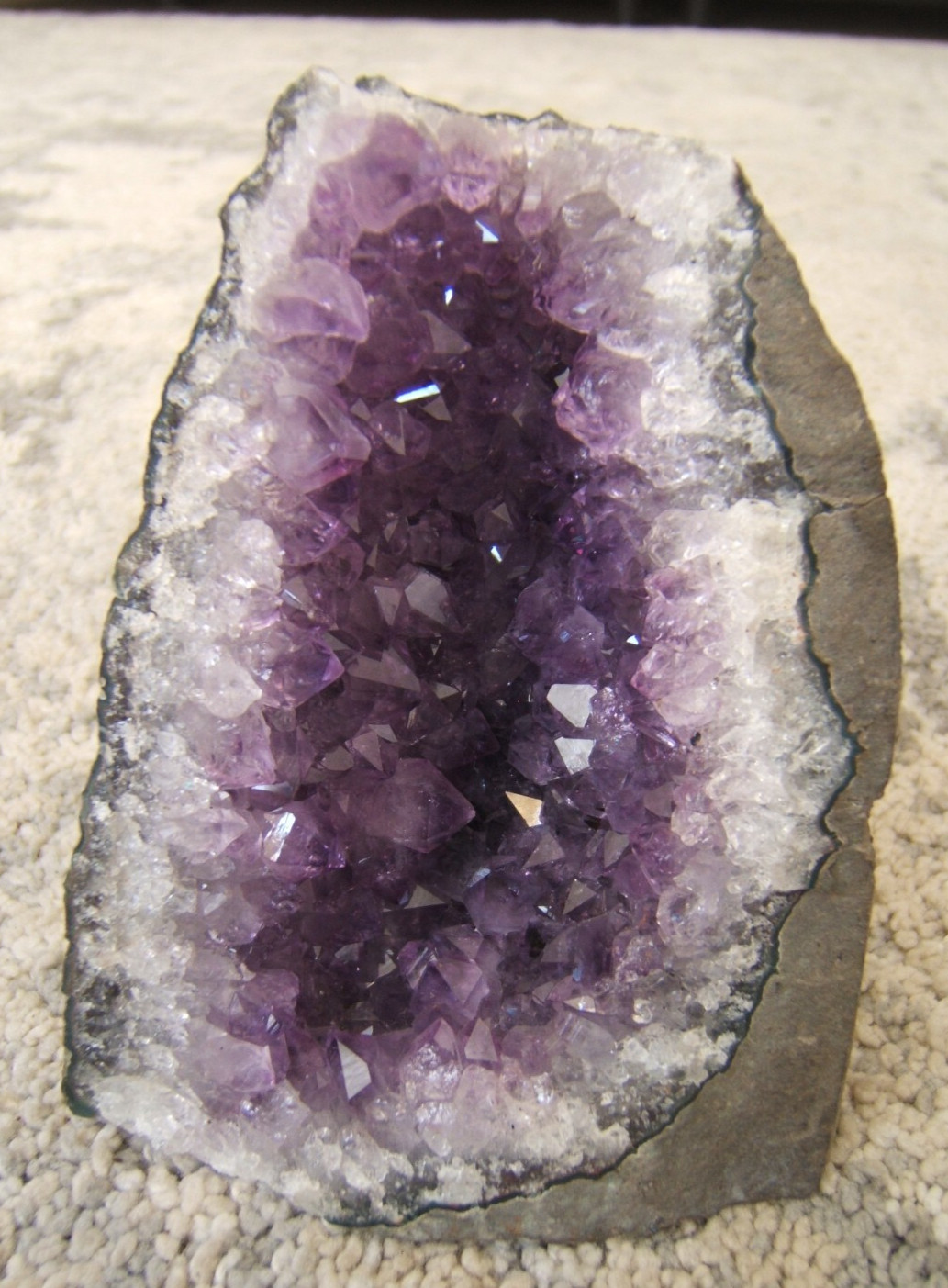 Purple Crystal Amethyst Geode Specimen 3 x 4″