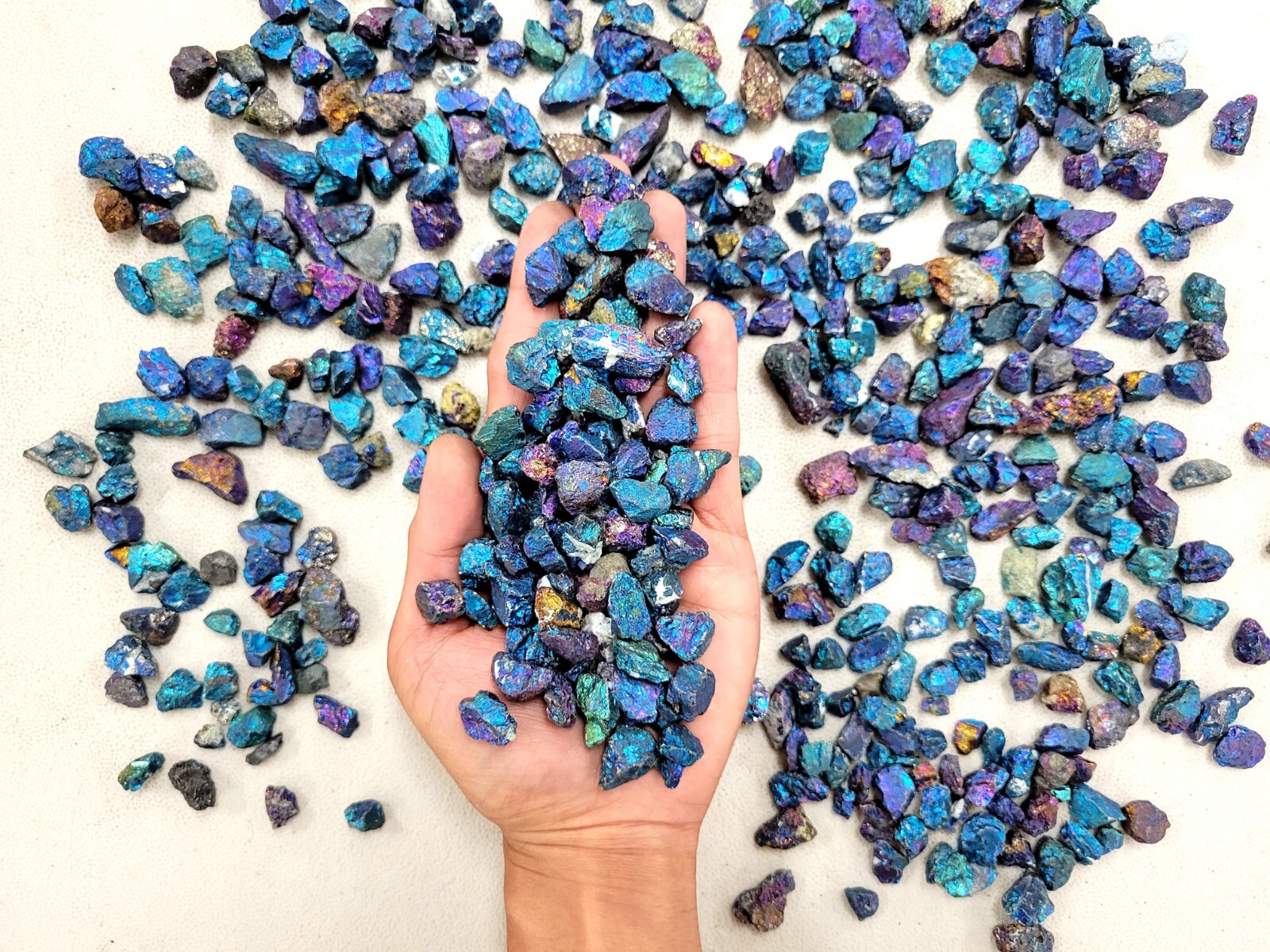 Raw Chalcopyrite Crystal Chips Bulk AKA Peacock Ore Tiny Small Rough Gemstones