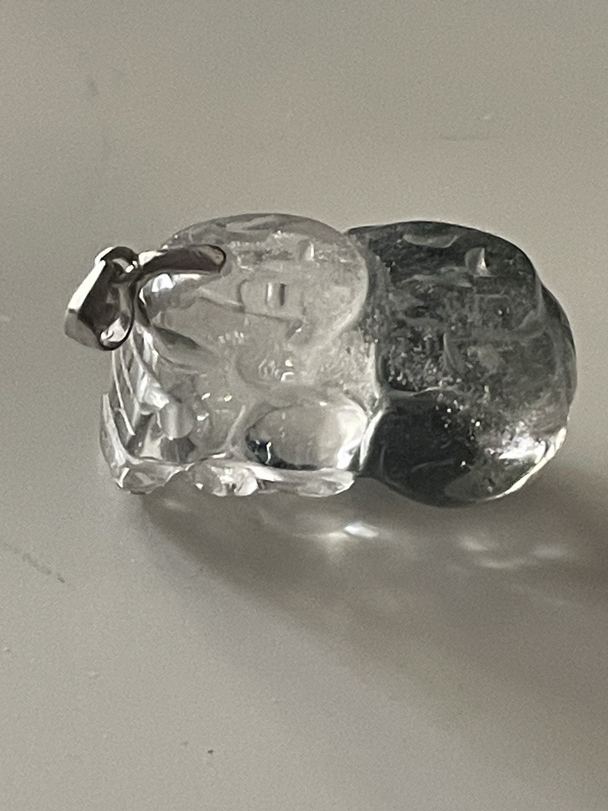 Garden Quartz Crystal/Gemstone Pixiu Pendant .925 27mm x 17mm 13G
