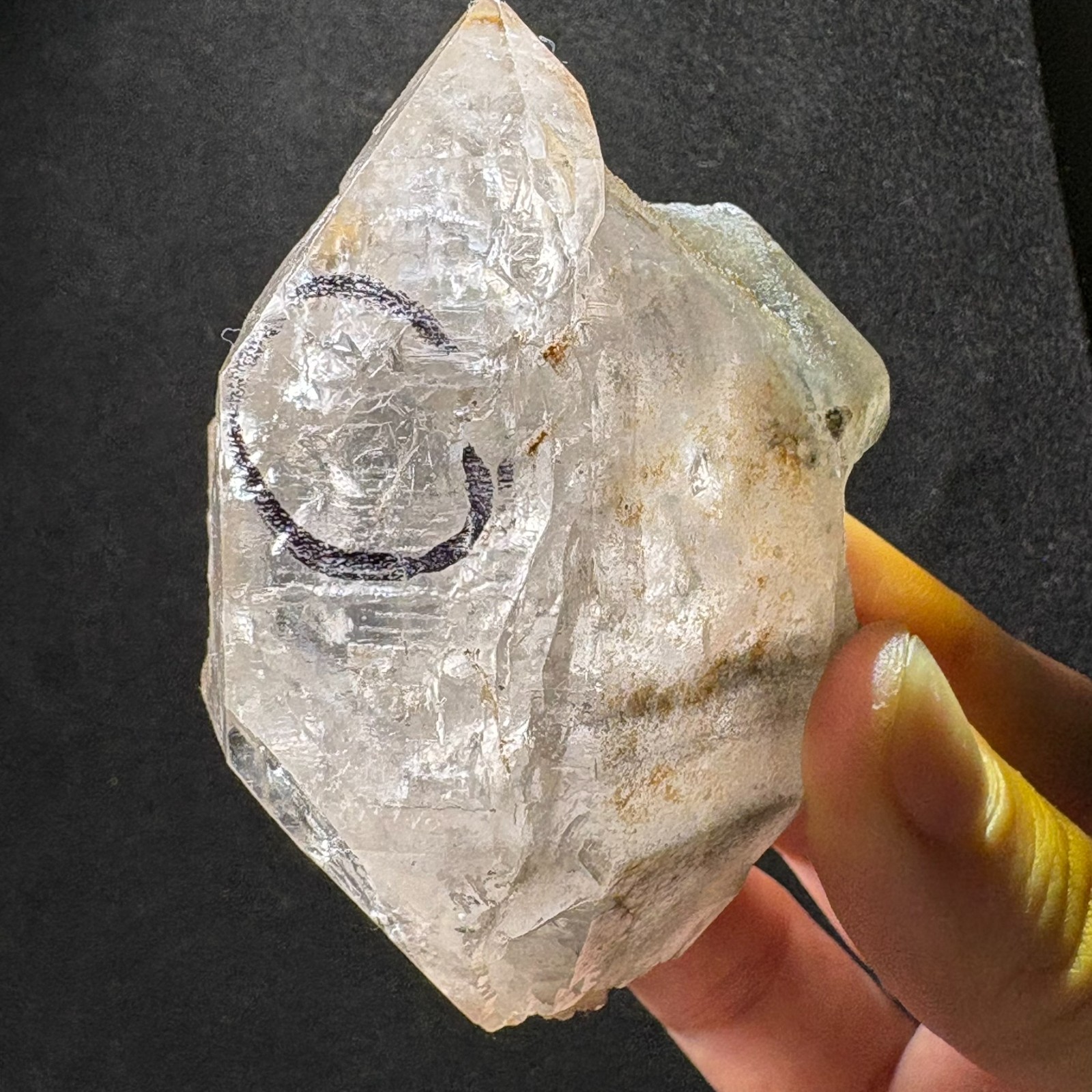 Natural Large Herkimer Quartz w/ Movinging Inclusion Raw Mineral Rare Specimen