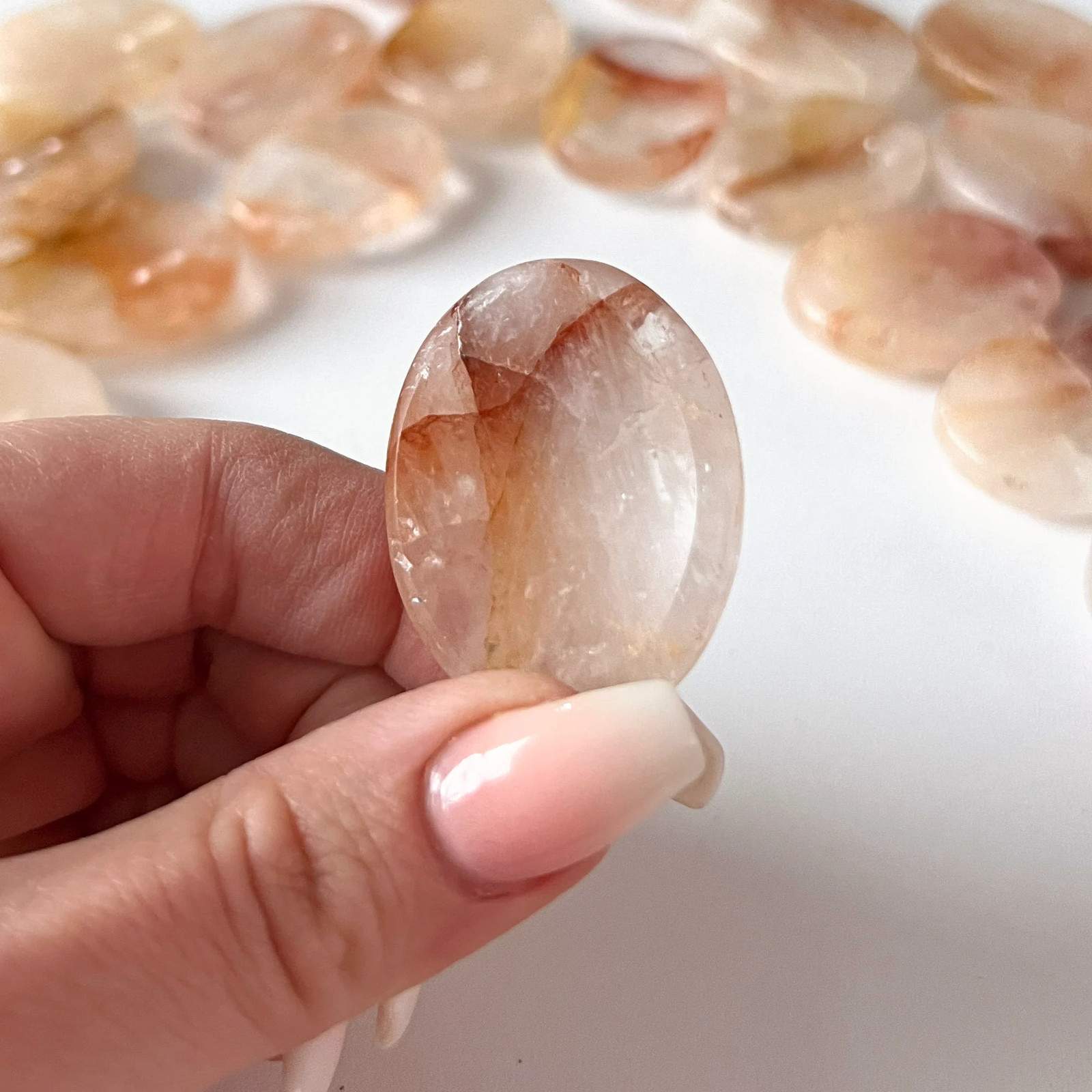 Fire Quartz Worry Stone | Hematoid Quartz | Vitality | Self-Worth | Confidence |