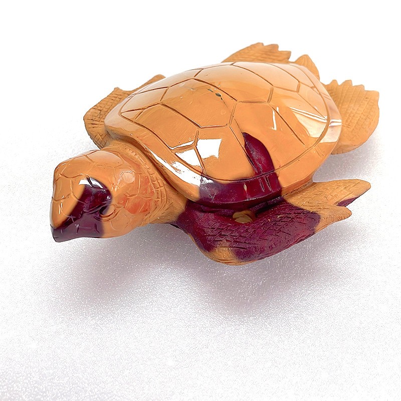 7.0” Natural Mookaite Turtle Hand Carved Crystal Sculpture , Home Decorator