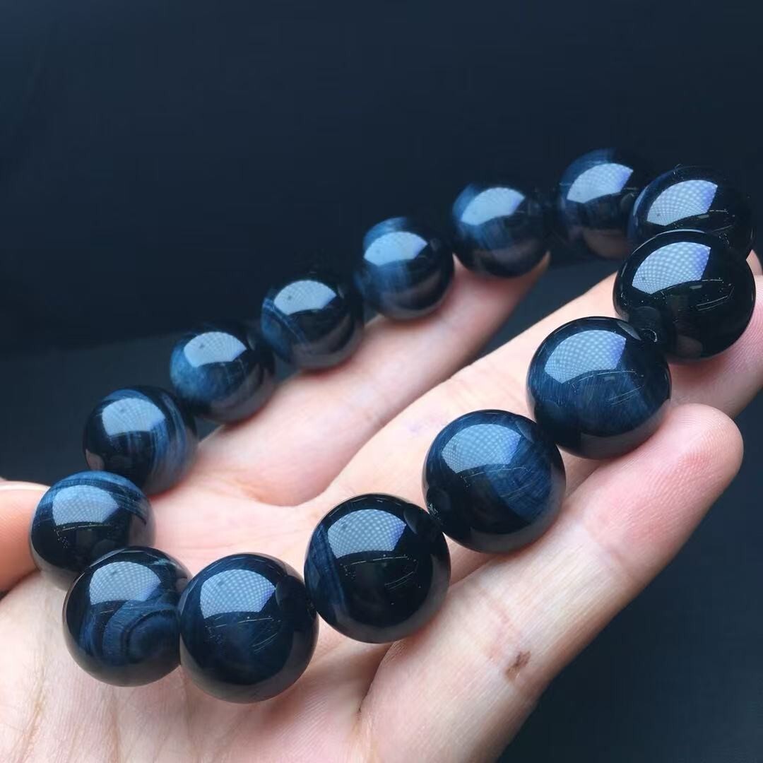 17mm Natural Tiger-eye Bead Bracelet Reiki Crystal Quartz Healing Decorate 1pc