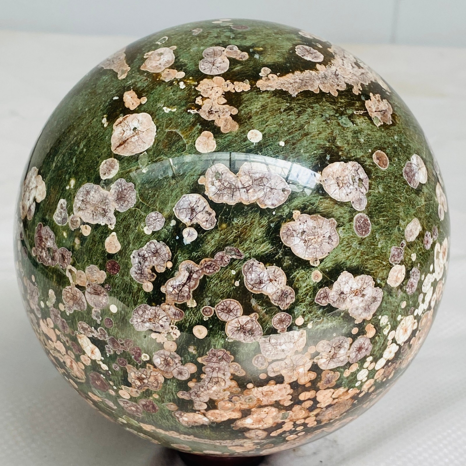 Natural Polished Pink cherry blossom agate BALL Madagascar 3160G ( 6.96LB )