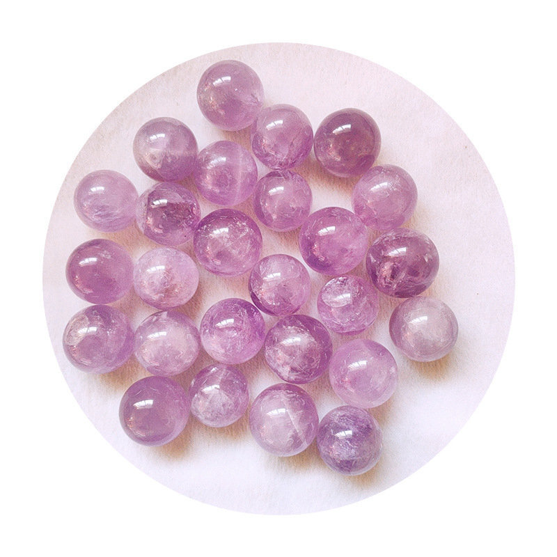 5Pcs 35mm Raw Natural Amethyst Ball Quartz Crystal Sphere Energy Decor W/ Stand