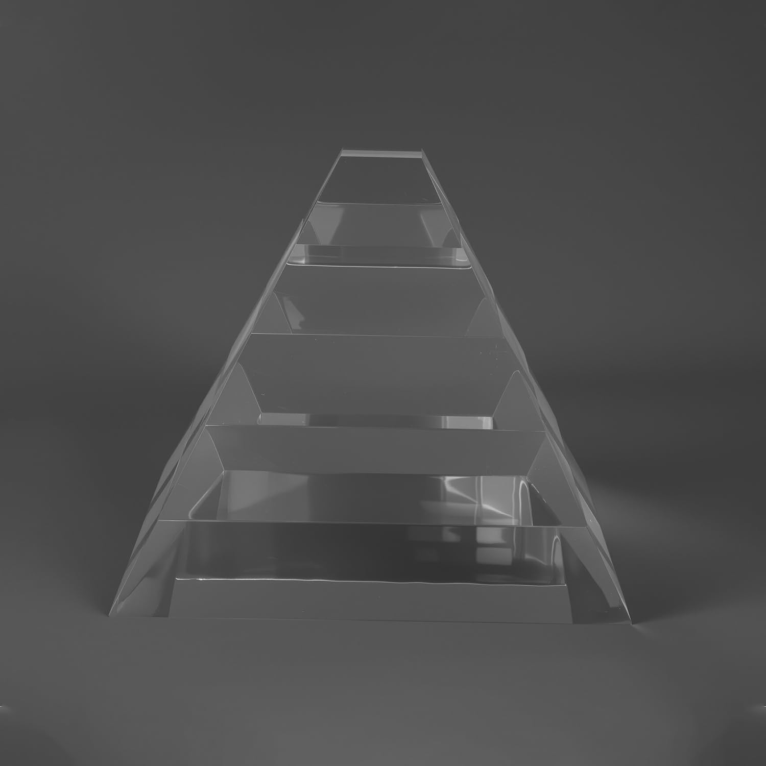 2in Thickness Trapezoid Cut Solid Acrylic Display Block Clear Polished Pedest…