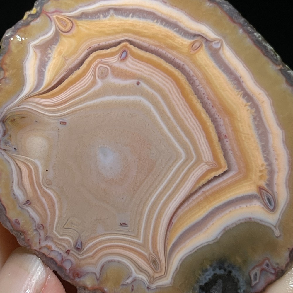 Natural half Rough Chinese Agate crystal geode Achat Nodule Hebei 26g D736