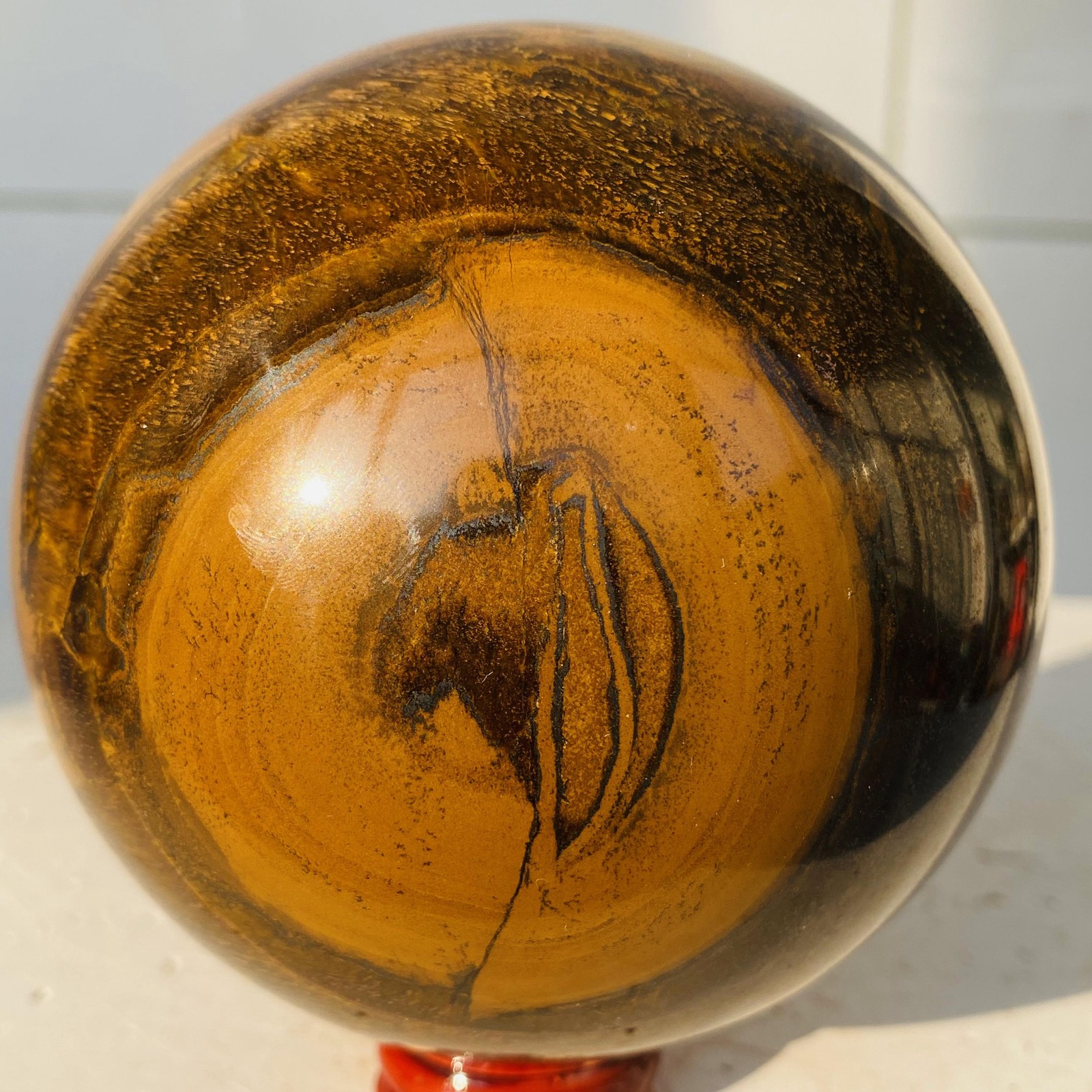 Natural tiger’s eye ball quartz crystals sphere gem reiki healing 1380g