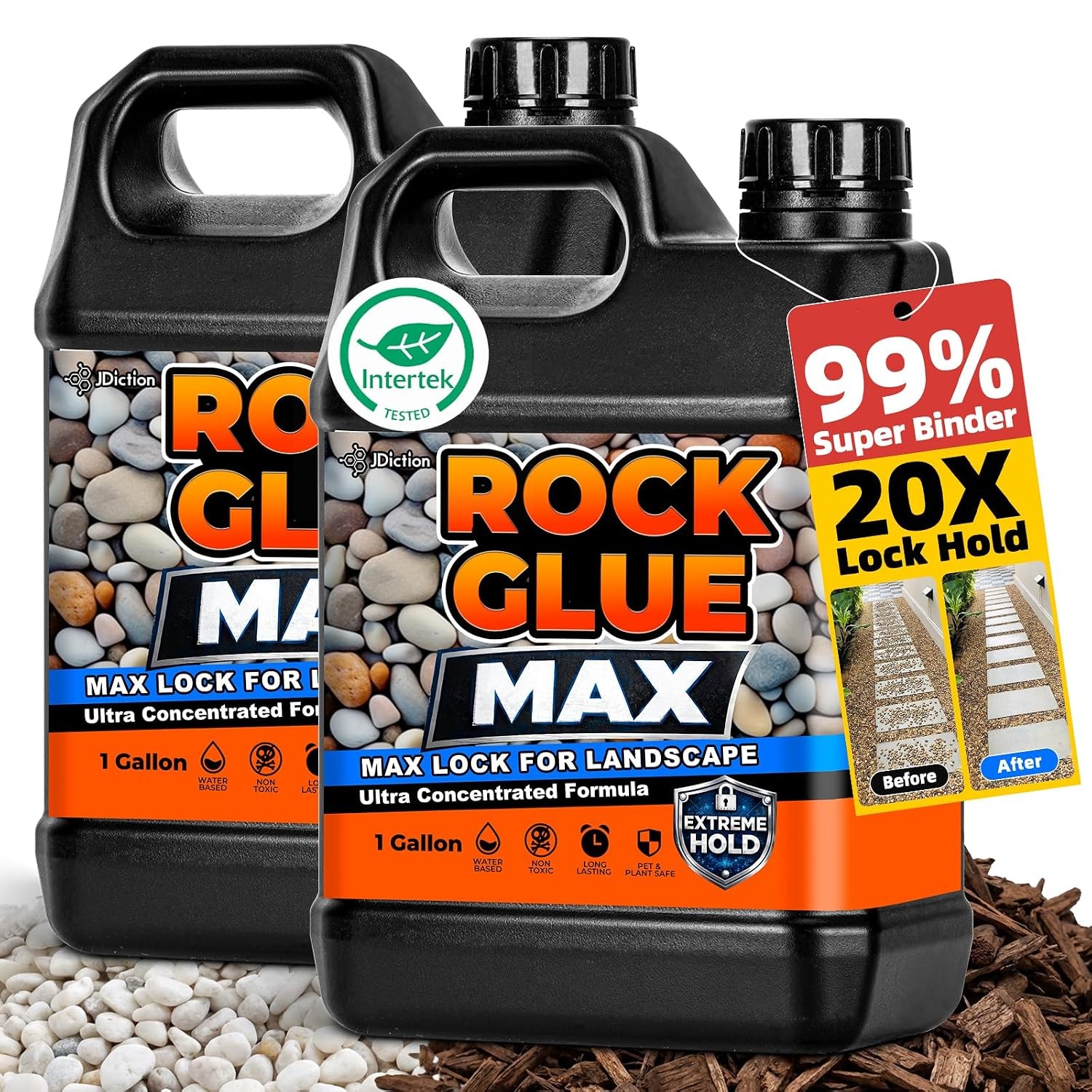 JDicton Rock Glue for Landscaping 2 Gallon – Concentrated Mulch Binder