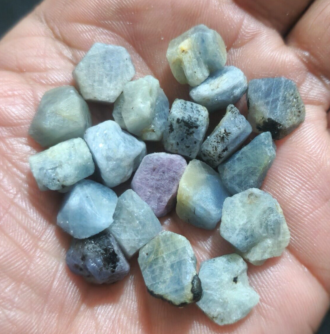Ultimate Fine Madagascar Blue Sapphire Raw 214 Crt Size 12-14 MM Loose Gemstone