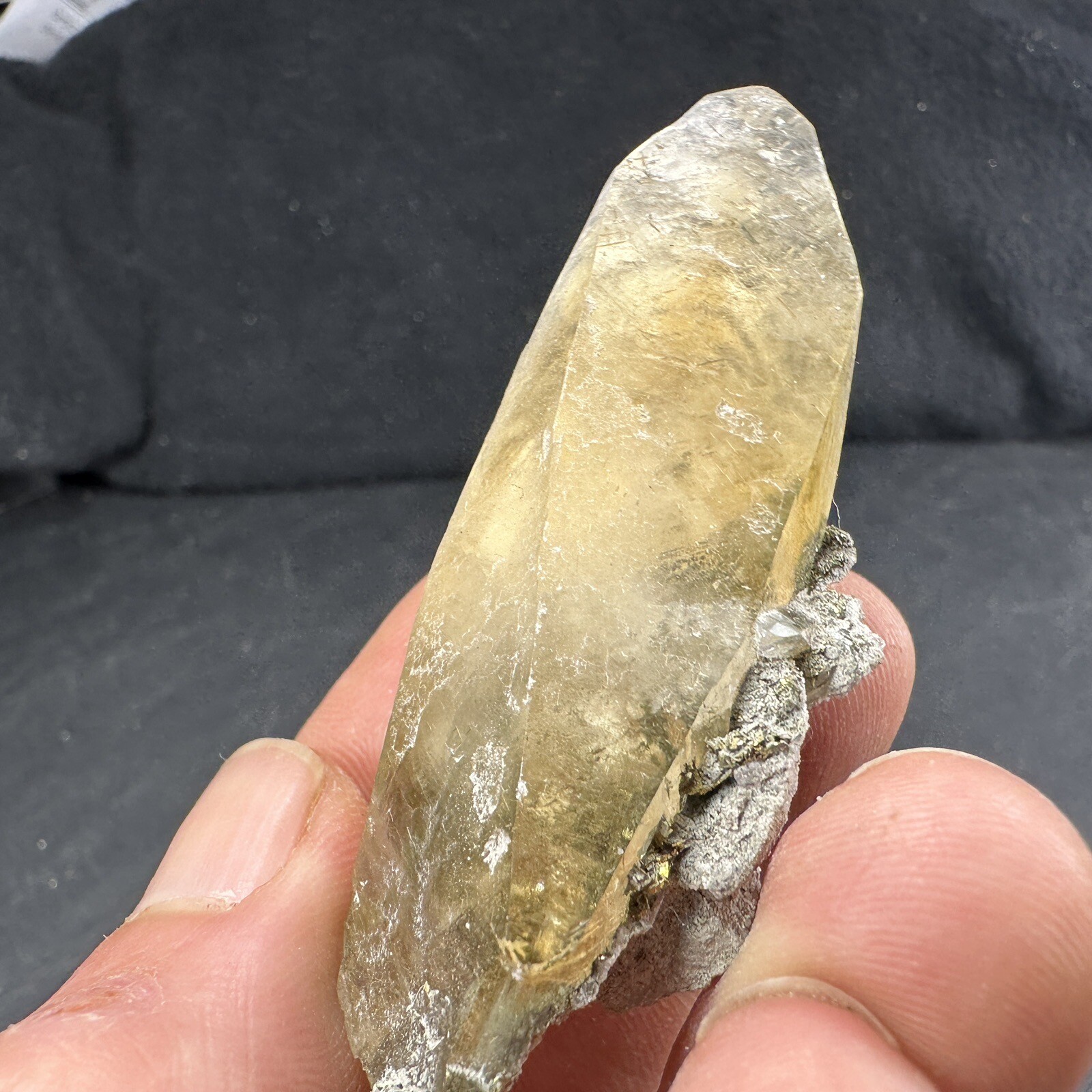 Calcite Crystal on Chalcopyrite Dolomite Matrix / Missouri