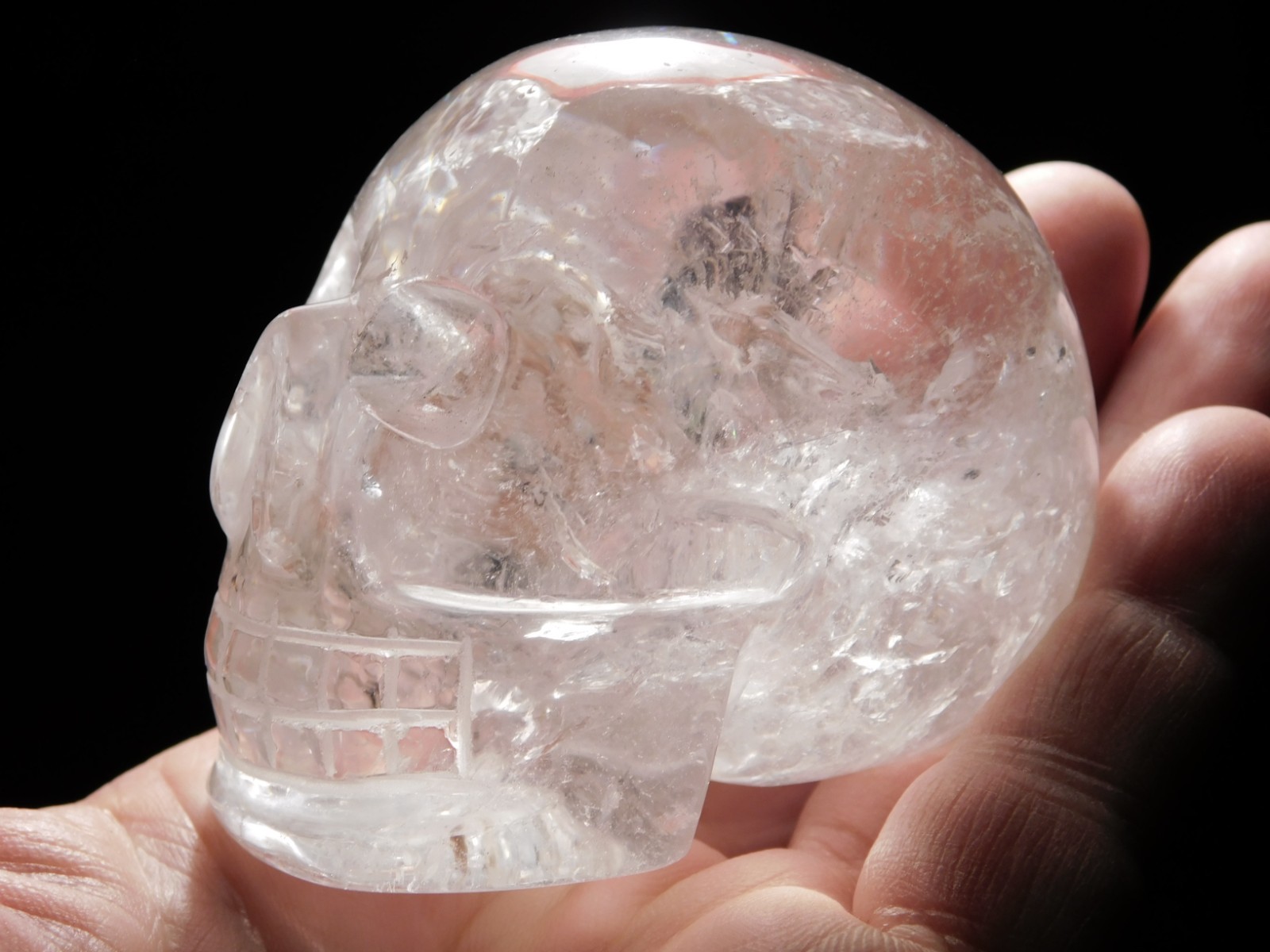 Super Translucent! Quartz Crystal SKULL Carved in Brazil 307gr