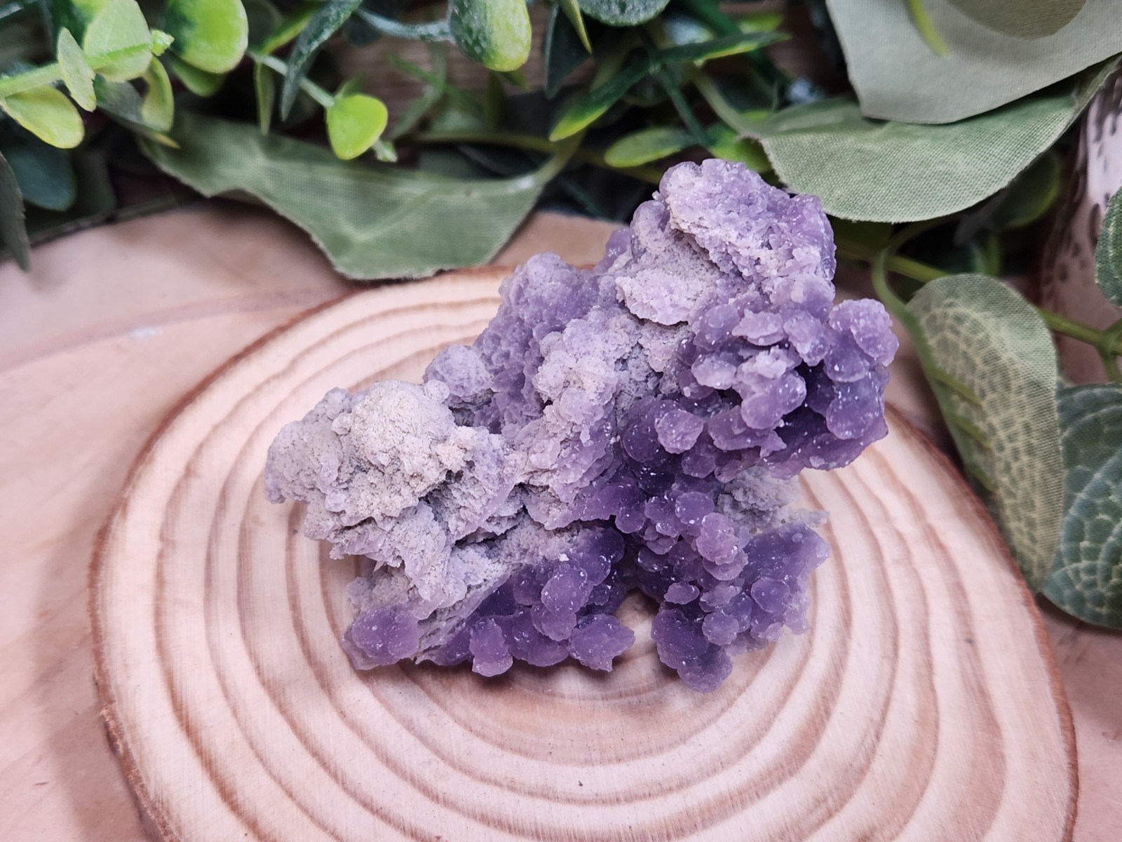 Grape Agate Crystal Cluster Indonesia Purple Botryoidal Druzy 66g 2.5″ Y6