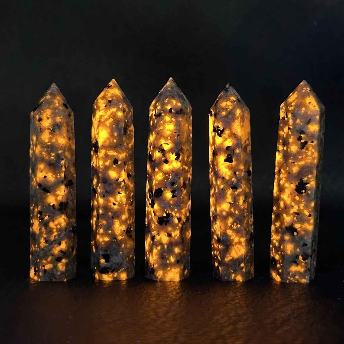 Wholesale Lot 1 Lb Natural Yooperlite AKA Emberlite Obelisk Tower Crystal Energy