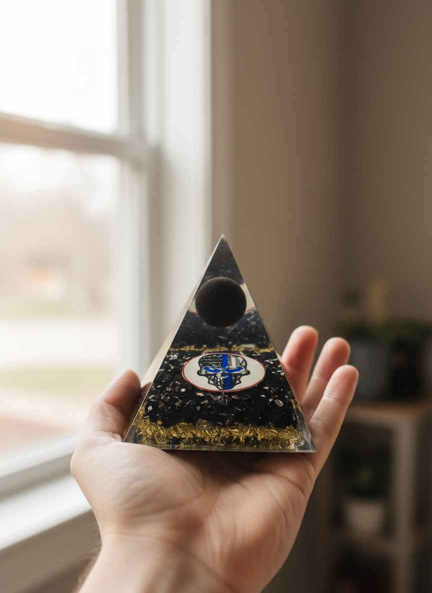 Handmade Black Tourmaline Orgone Pyramid EMF Blocker Crystal Energy Generator