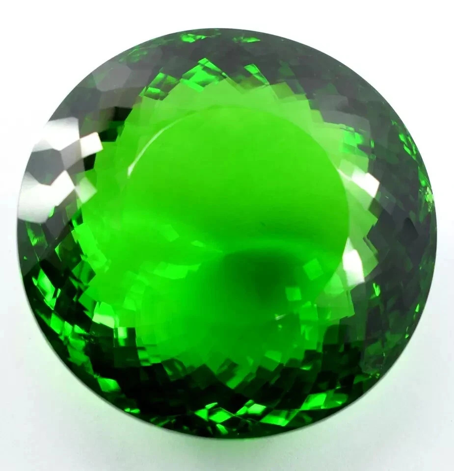 Natural 2000 Ct EGL Certified London Big Round Cut Green Topaz Loose RG Gemstone