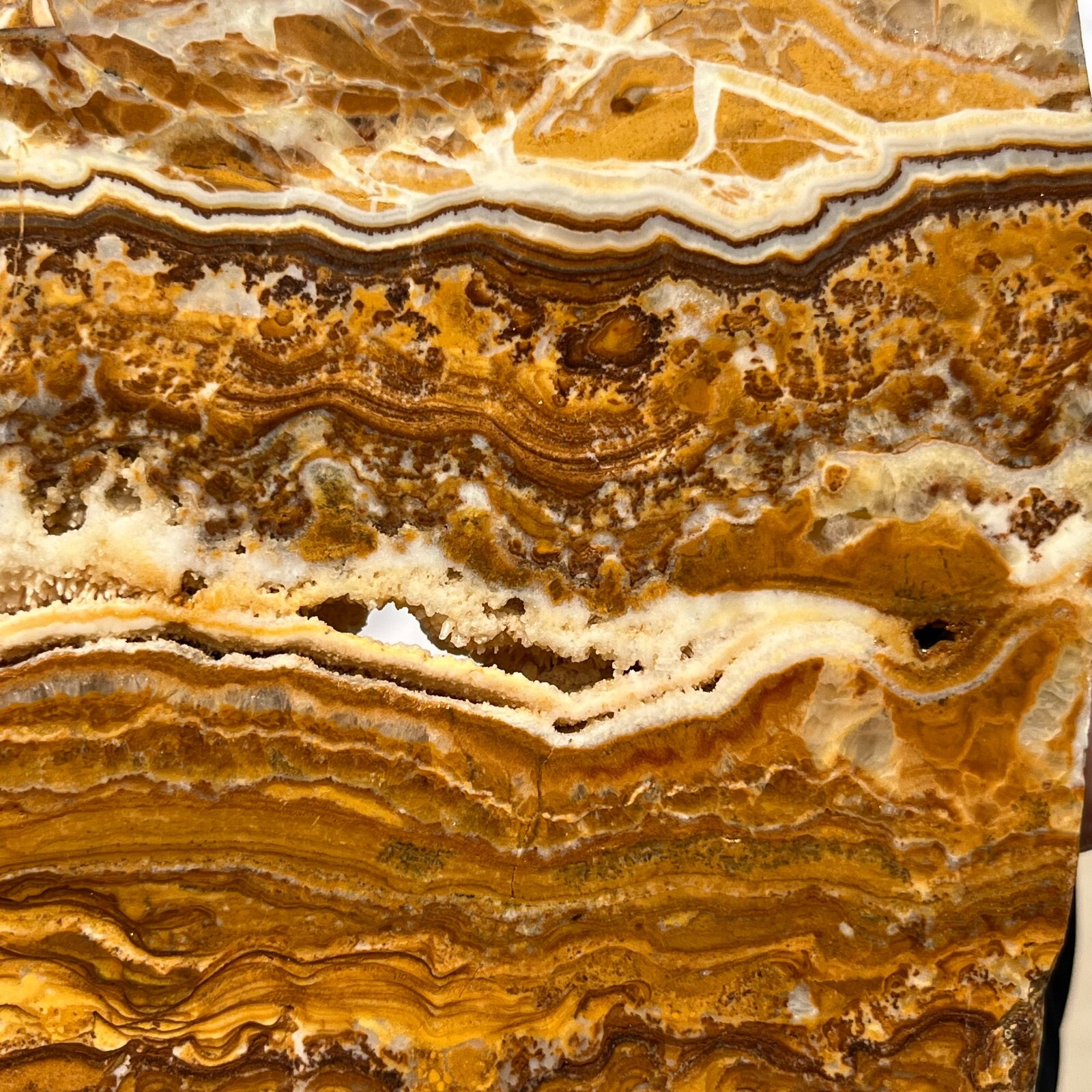2130g Natural polychrome Banding Calcite Polished Slab Crystal Reiki Healing