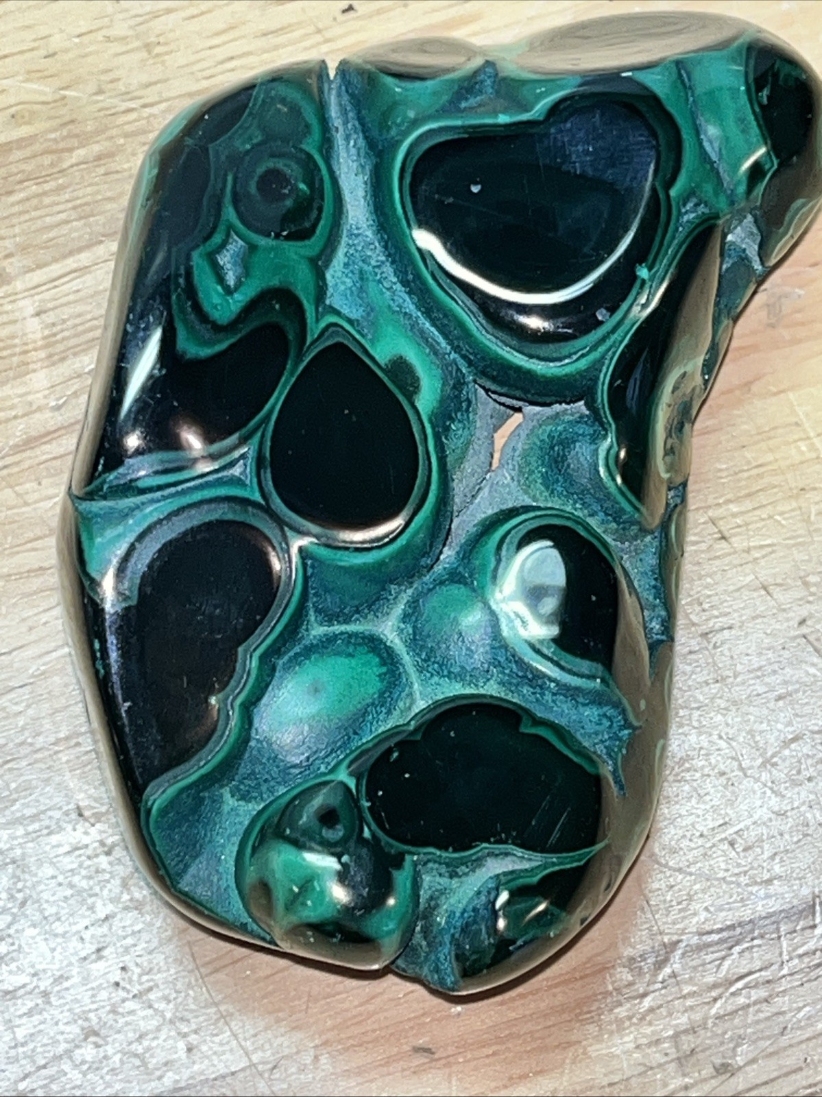 424g (15oz) 4”x2” Malachite Crystal Slab, Spiritual , Positive Energy, SHINY!