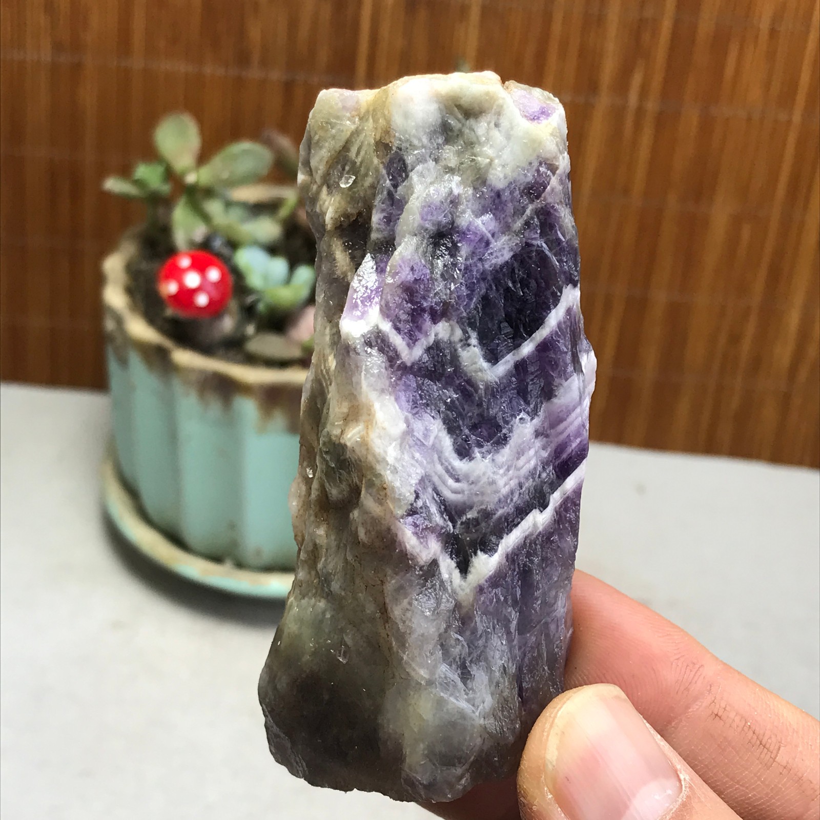Natural Dreamy amethyst agate Crystal gemstone rough original Specimen 101gA4852