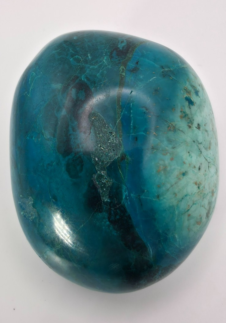 Natural Chrysocolla Palm Stone, Peru