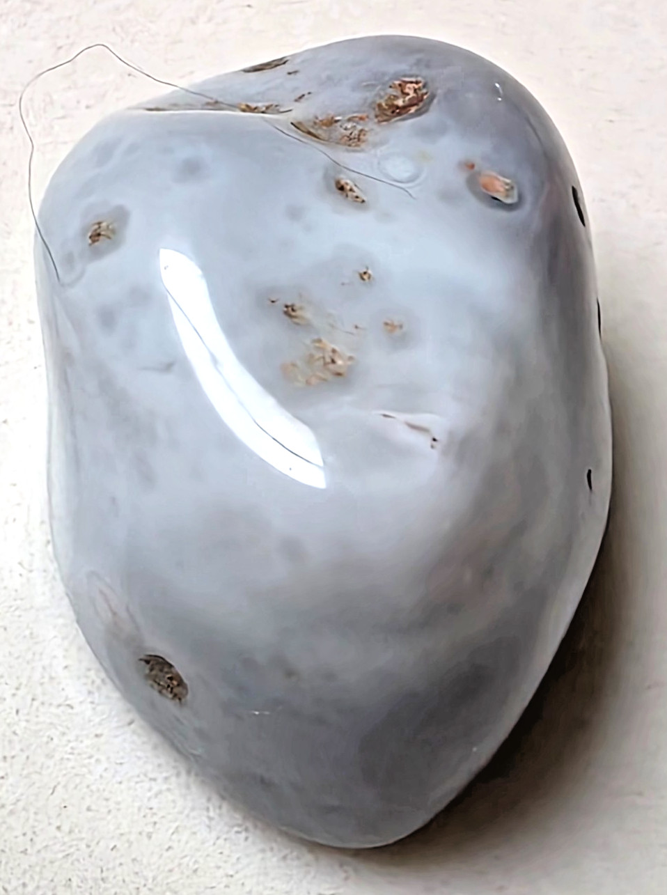 3 POLISHED BOTSWANA AGATEs , 44.6 Grams Bands , Greys , Pinks . Nice Lot