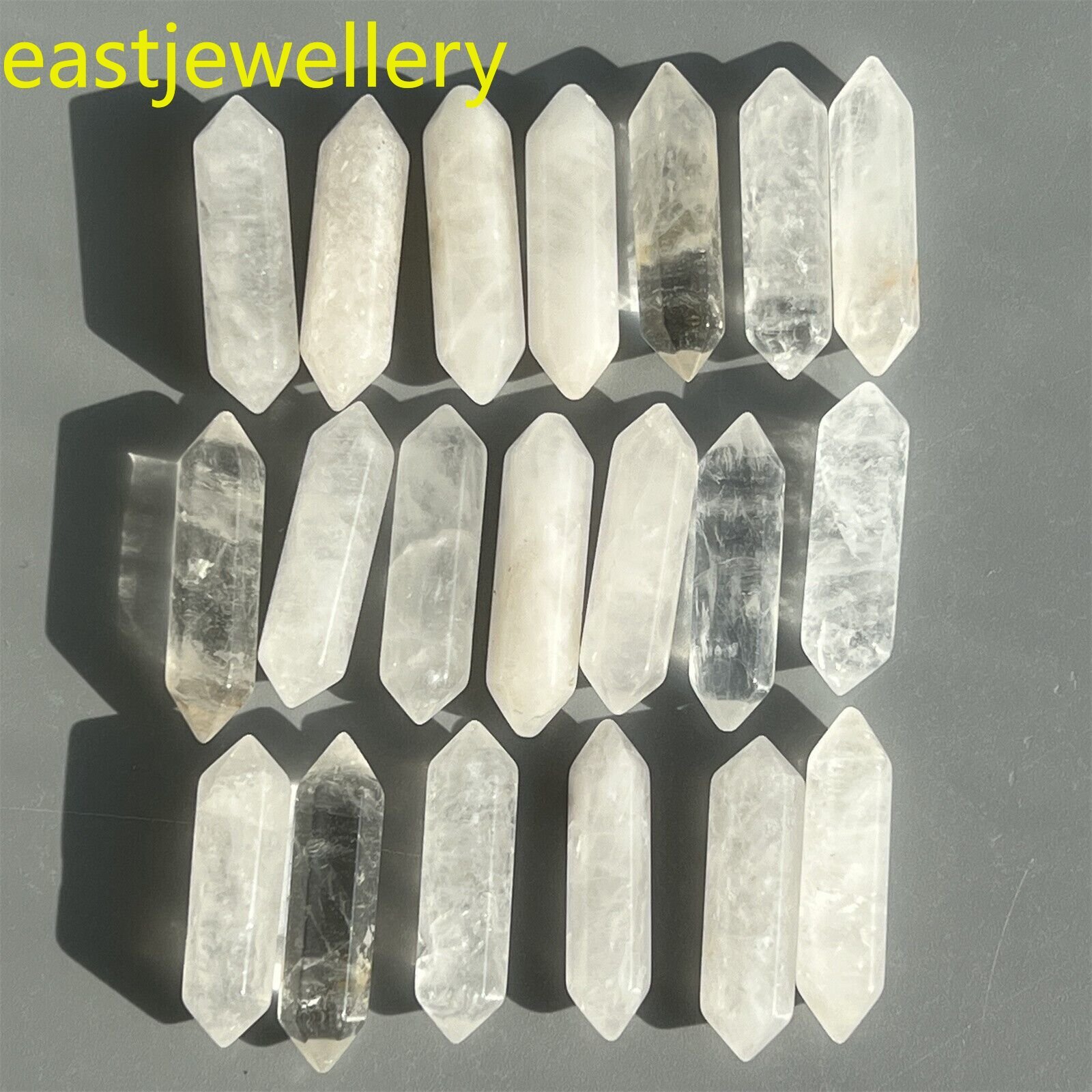 Wholesale natural clear quart obelisk quartz crystal wand double point 105pcs