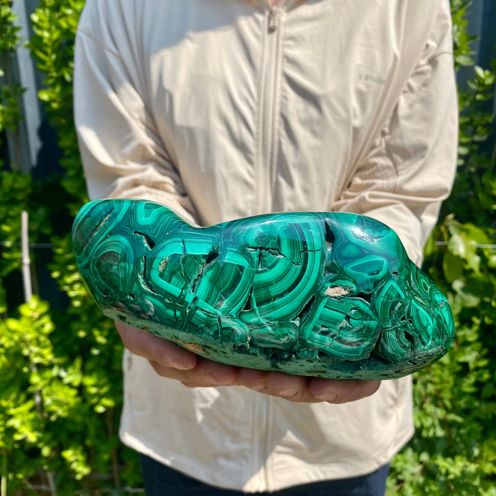 6.17LB Natural glossy Malachite transparent cluster rough mineral sample