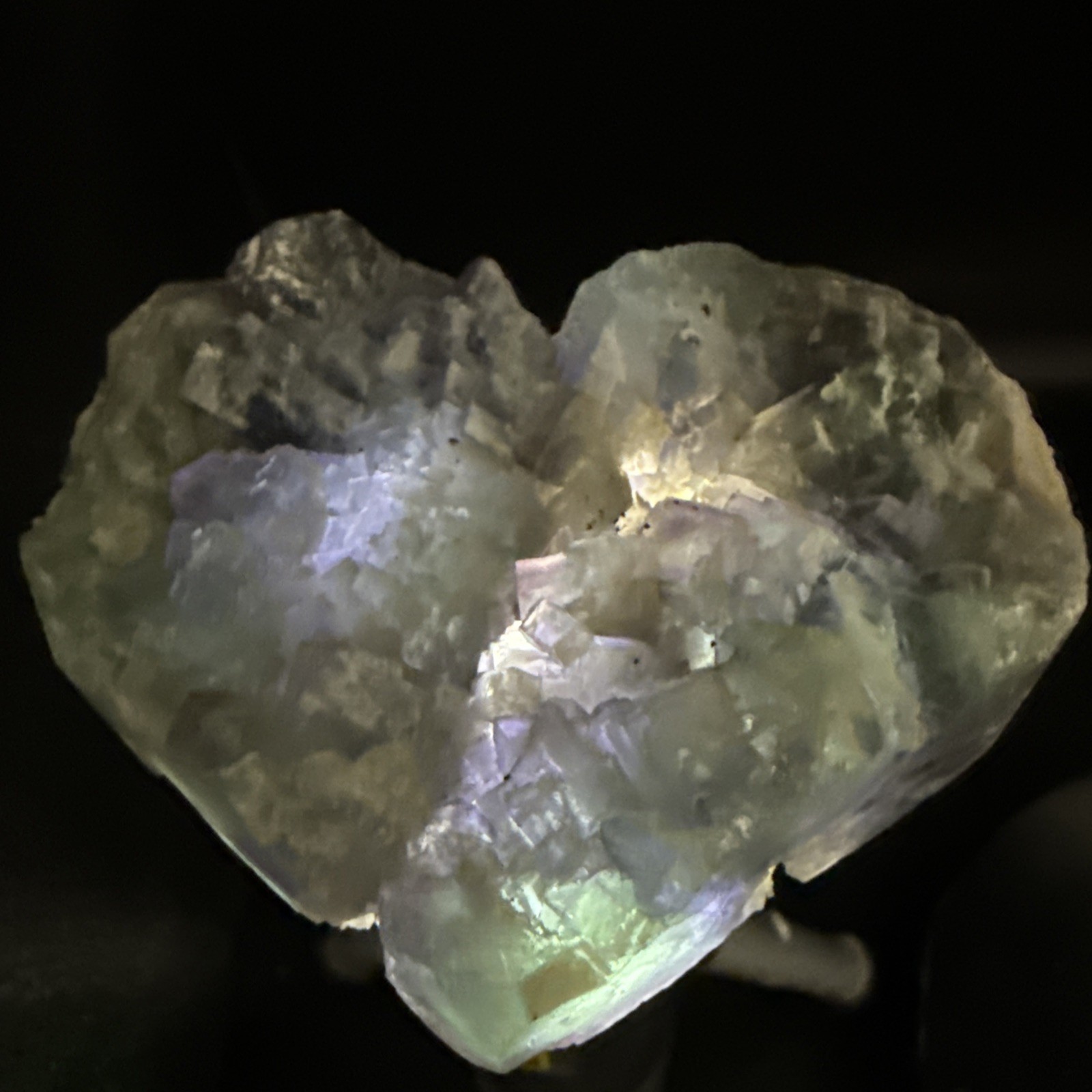 Multi-Colored Natural Faced Cubic Flourite Heart Specimen! Minerals, Crystals!