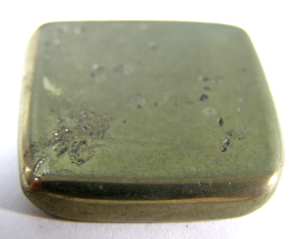 LOVELY POLISHED PYRITES SLICE – 2.5 x 2.5 cms 13.94 gms #1