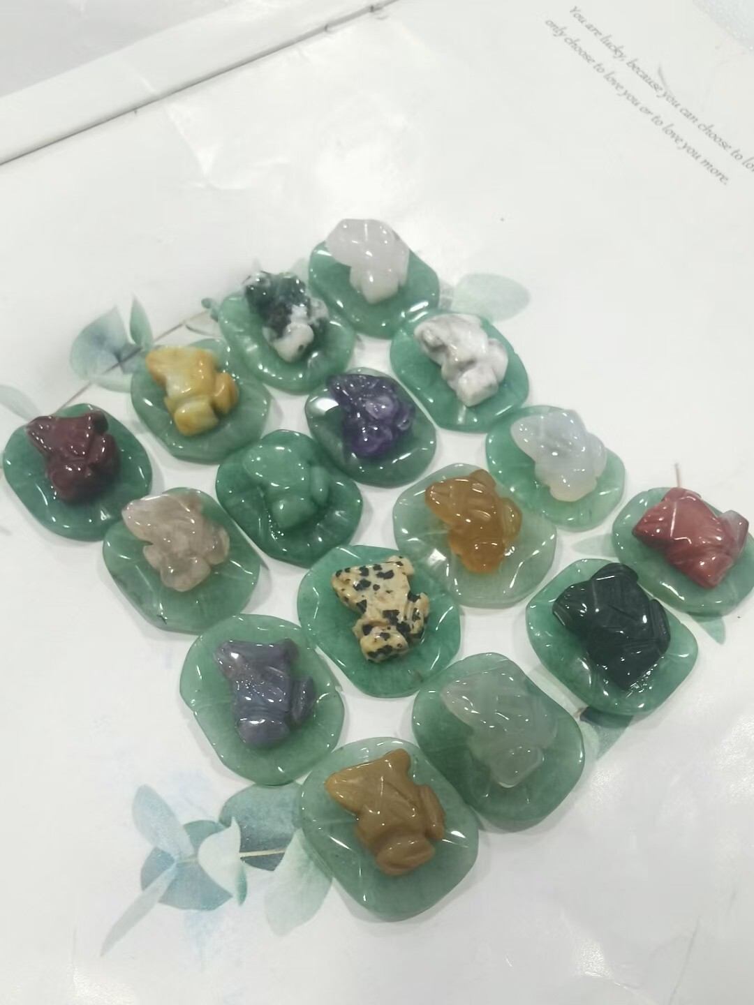 50pc Wholesale Natural mix Quartz carved crystal frog skull reiki healing random