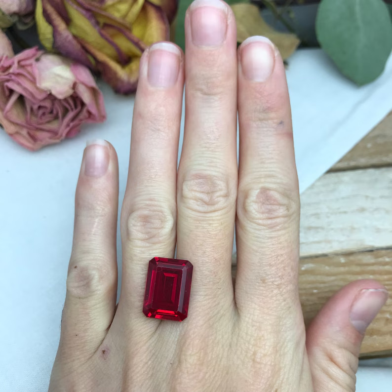 10 Ct+ Natural Mozambique Blood Red Ruby Certified Stunning Emerald Gemstone
