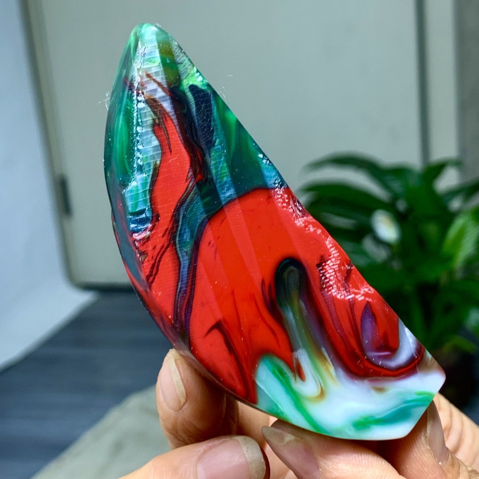 118G Natural NanHong Agate block multicolored Pattern Cabochon mineral Crystal-