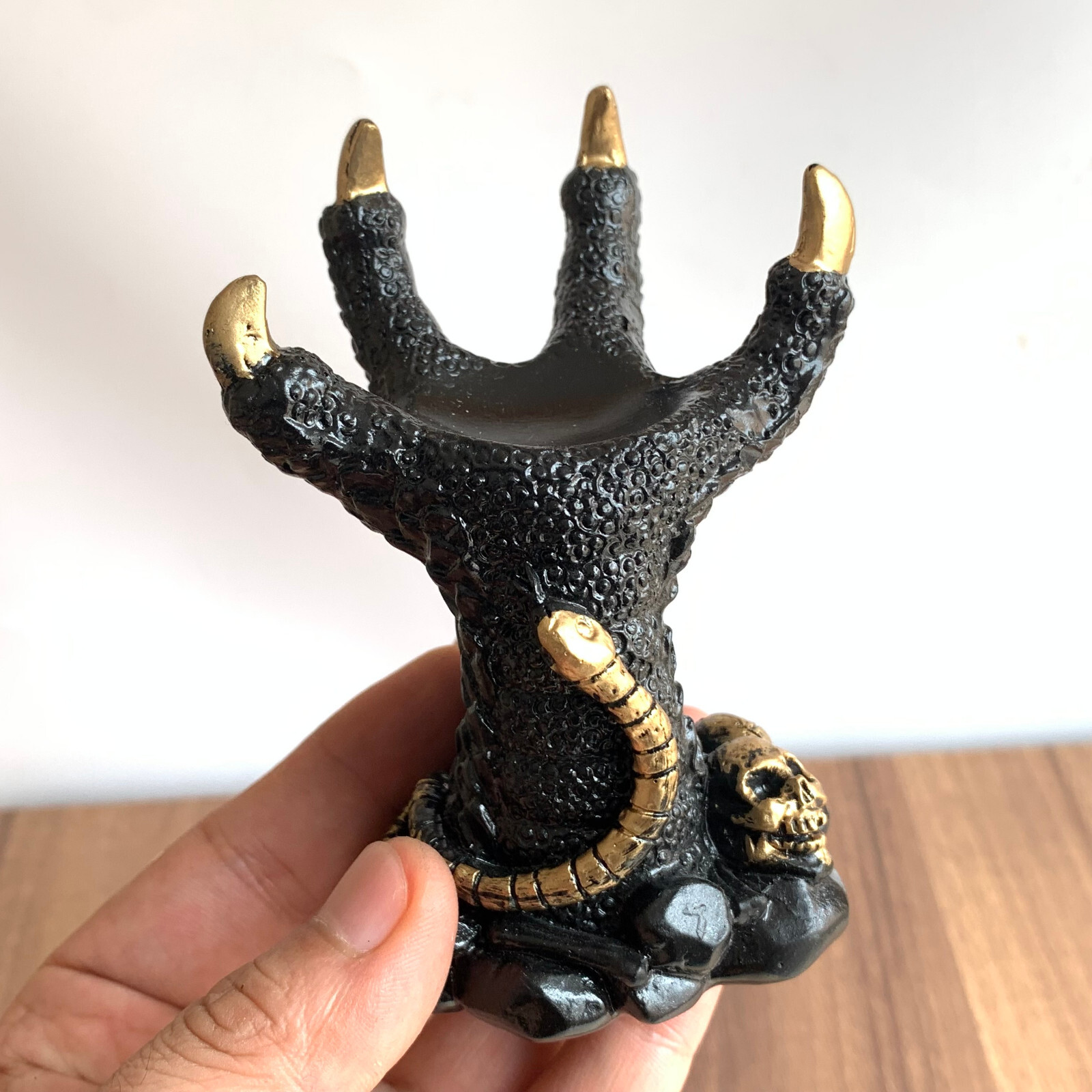 Dragon Claw Resin Sphere Holder Stand Base Natural Crystal Ball Hand C655