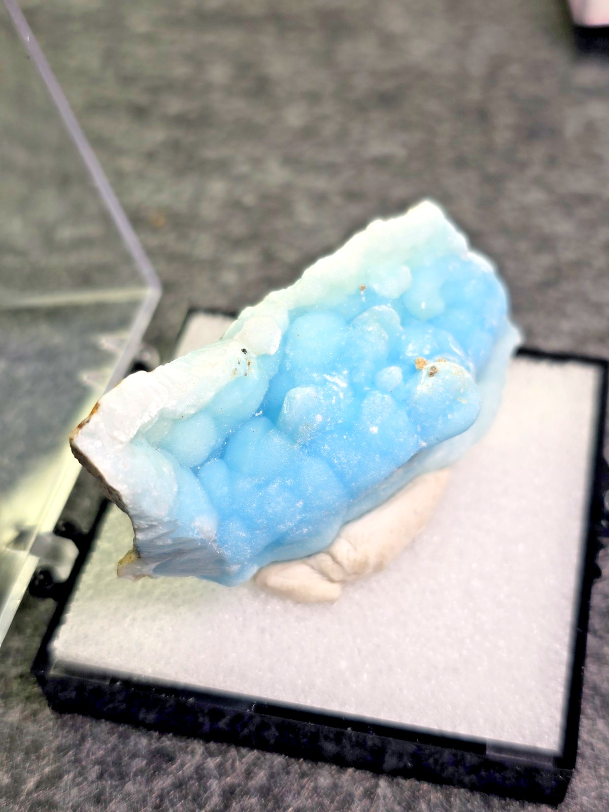 Vibrant Blue Aragonite Natural Mineral 134 ct Collectors Specimen in Box