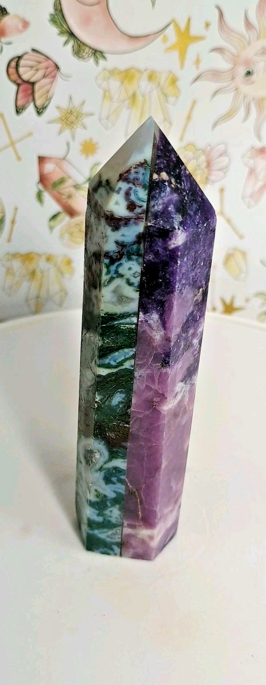 Amethyst/Moss Agate Tower