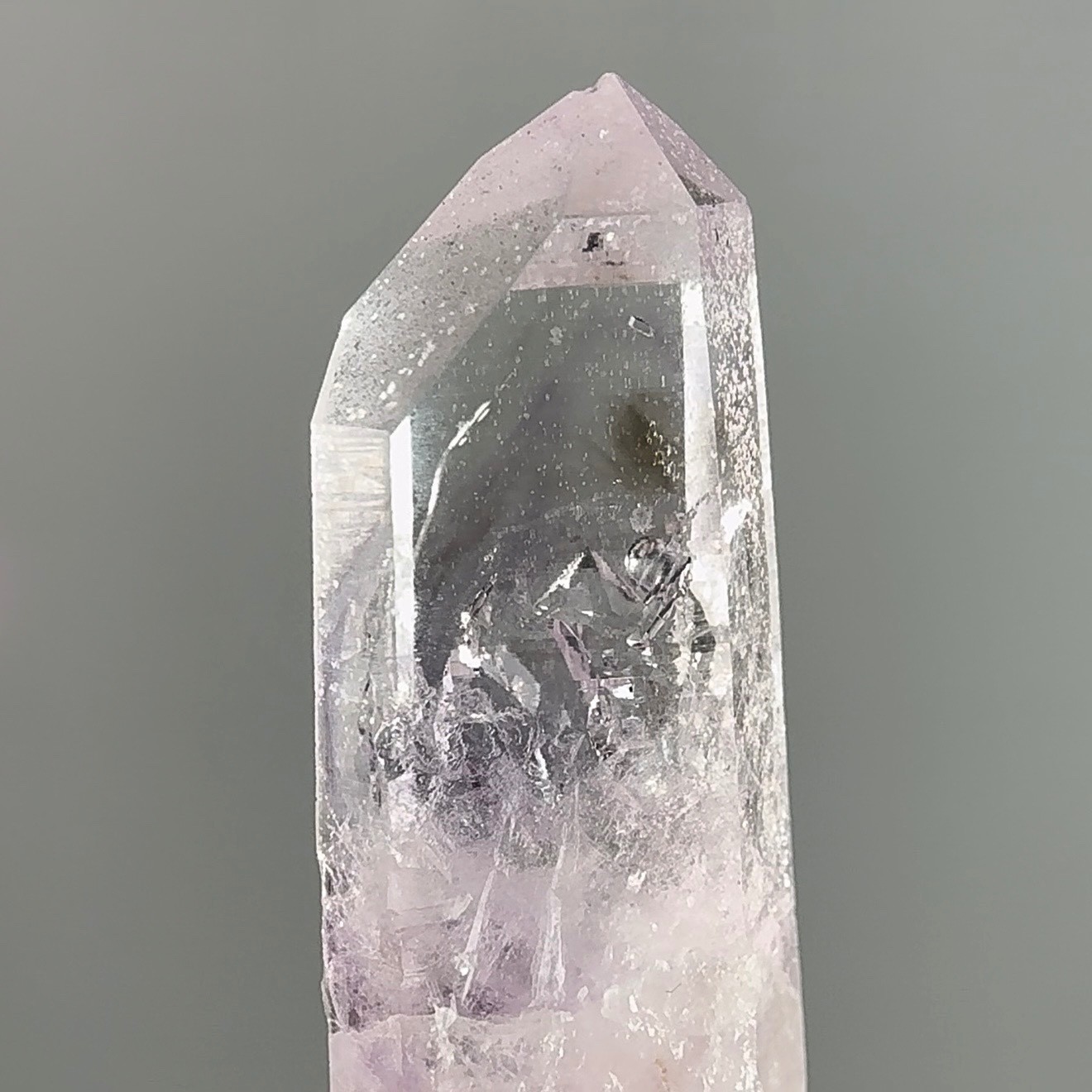 Large Moving Bubble! RARE Lilac Pink Brandberg Amethyst Enhydro w White Chlorite